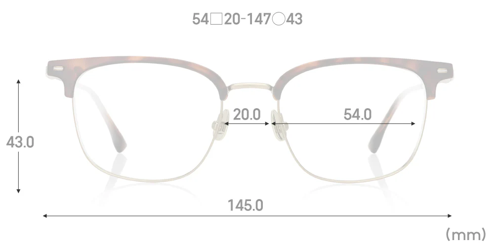 Multi Size Metal - Browline U019 Extra Wide 86