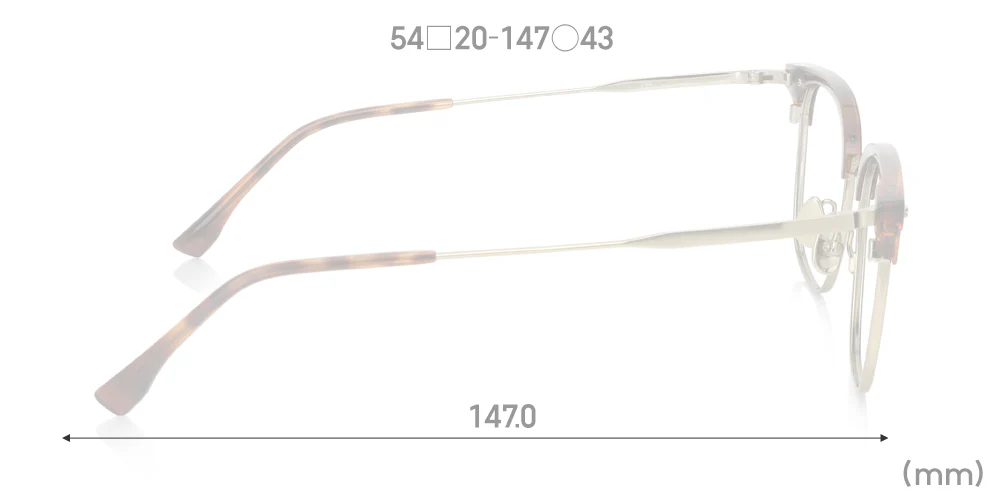 Multi Size Metal - Browline U019 Extra Wide 86